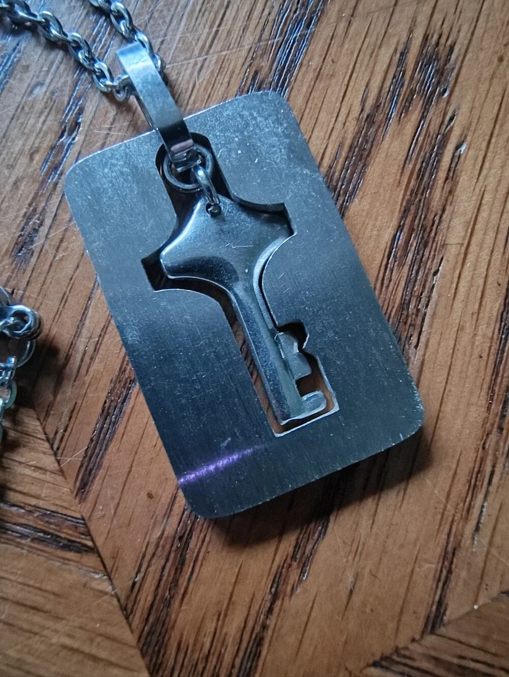 Key Necklace Only Silver Heart Lock Pendant Chain Jewelry (No Bracelet Included)
